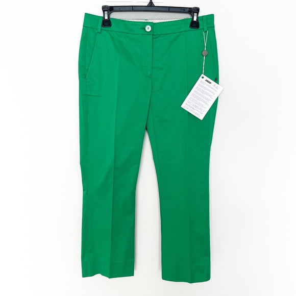 NWTPennyblackGreen Stretch Cropped Pants Trousers US 6 42IT